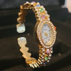 LIQUIDATION Gemstone GENEVA cuff, 18kt Gold Plated